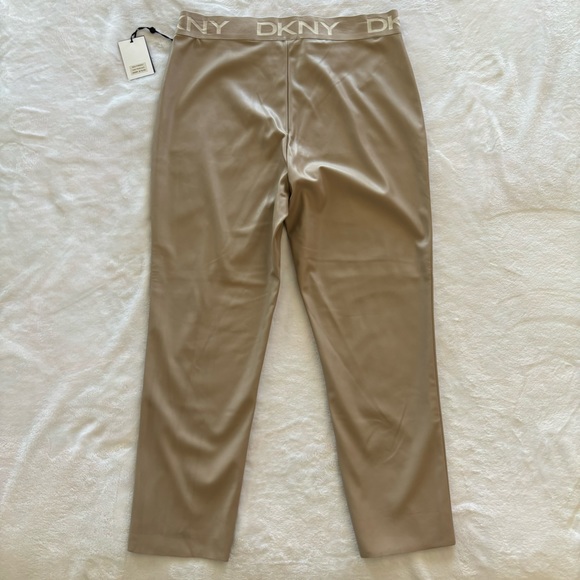 DKNY Faux Leather High Waist Tan Pants--Sz XL - Picture 8 of 16